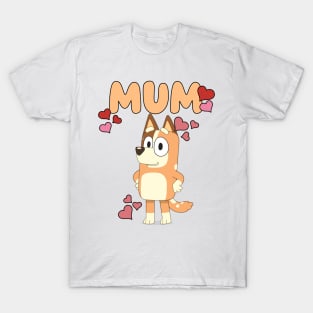 Bluey Mum, Bluey Family, Retro Chilli Heeler, Mum Bluey Birthday Party T-Shirt